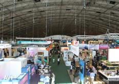 We counted just under 500 booth numbers, but the number of companies present, at shared booths, in the corridors, or through last-minute participation, was higher. Here's a look in hall 1 at the start of the fair on Tuesday.