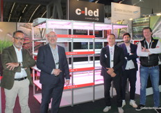 Raffaelo Montanari (C-LED), Mark van der Ende (AGRO LED), Mirco Berti, Christian D’Elia (C-LED), and Roy Visser (AGRO LED). AGRO LED represents the Italian manufacturer in the Netherlands, Belgium, and parts of Germany.