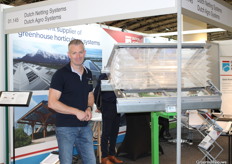 Gerdo Wennekers with Dutch Netting Systems, which recently introduced itself as a new player in the market for insect netting. "Insect netting is going to become common," predicts Gerdo.