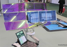 Not only visible at Delphy in Bleiswijk, but also at the fair: the special solar panel setup from Voltiris.