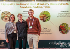 Silvia Balletta and Benjamin Flasse at the Vertiberry booth with Danielle Rose (Ceragen) who is also part of the large Weston research project in Quebec, Canada