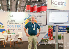 Martin de la Orden from Koidra guarded the booth while he talked about Koidra's AI-driven software for growers.