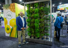 Tejas Rane with Eden Green Technology had 4 whole head lettuce varieties and 10 types of herbs to show, of course grown in their vertical farming sytems