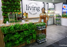 Andrea Gonzales with North Shore Living Herbs and Greens. The booth smelled amazing.